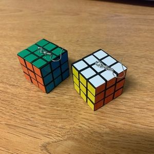 Mini Rubix Cube Earrings